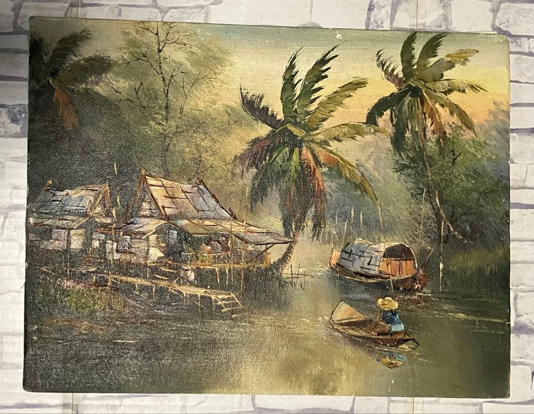 ビンテージ品★KN作・風景画・肉筆の油彩画