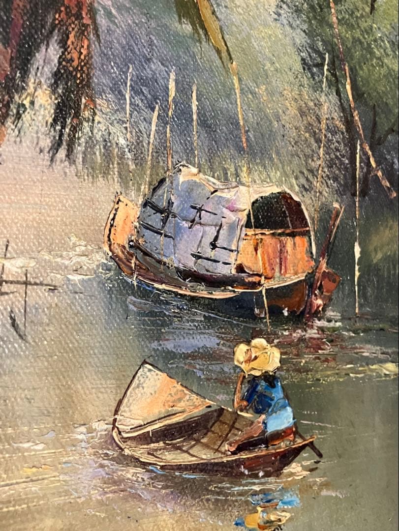 ビンテージ品★KN作・風景画・肉筆の油彩画