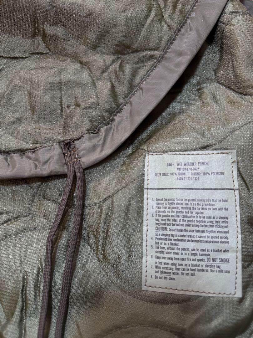 米軍 実物 ポンチョライナー OG