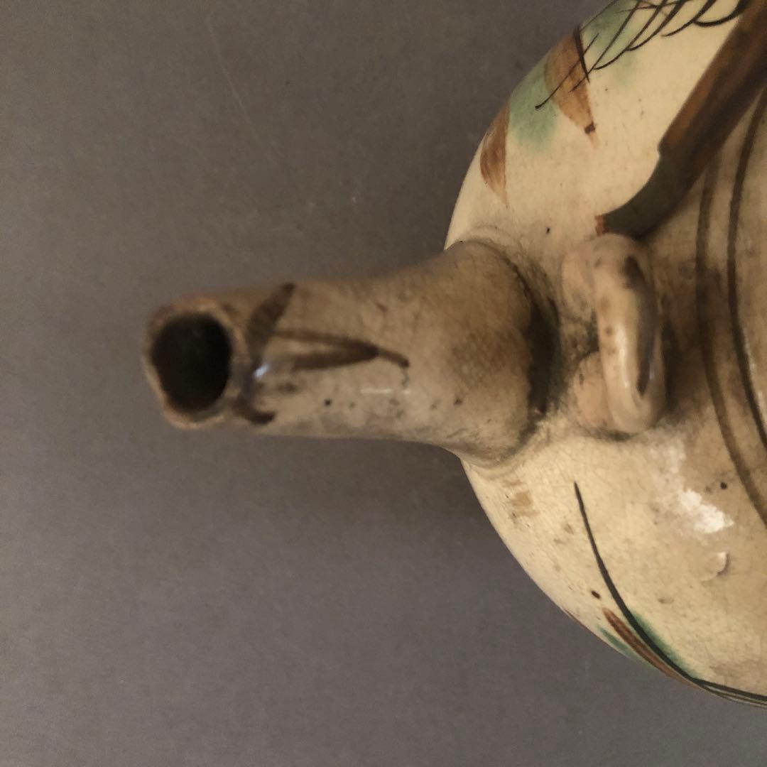 益子焼 色絵山水紋 土瓶