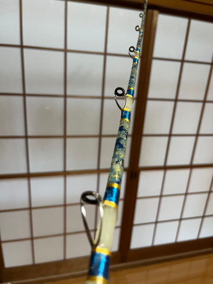 [ふらんく］伊勢海老竿　約　144cm 抜き差し仕様　和柄