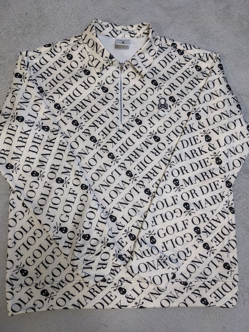 MARK & LONA ロゴプリント ジップアップシャツ