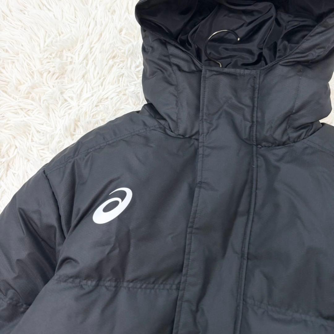 【美品】ASICS ダウン ベンチコート ロング Mサイズ フェザー30%