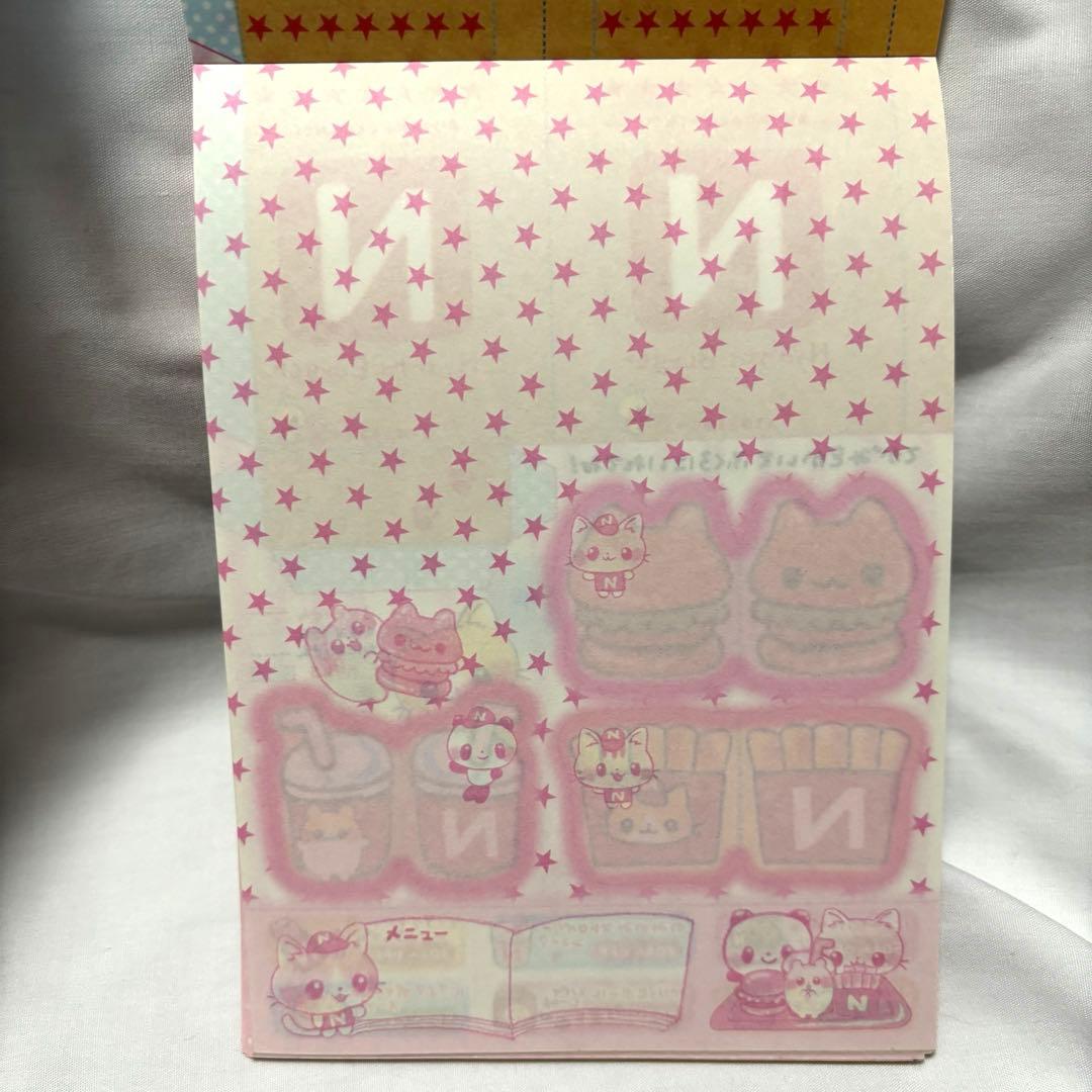 平成レトロ　メモ帳　にゃんたバーガー　カミオジャパン