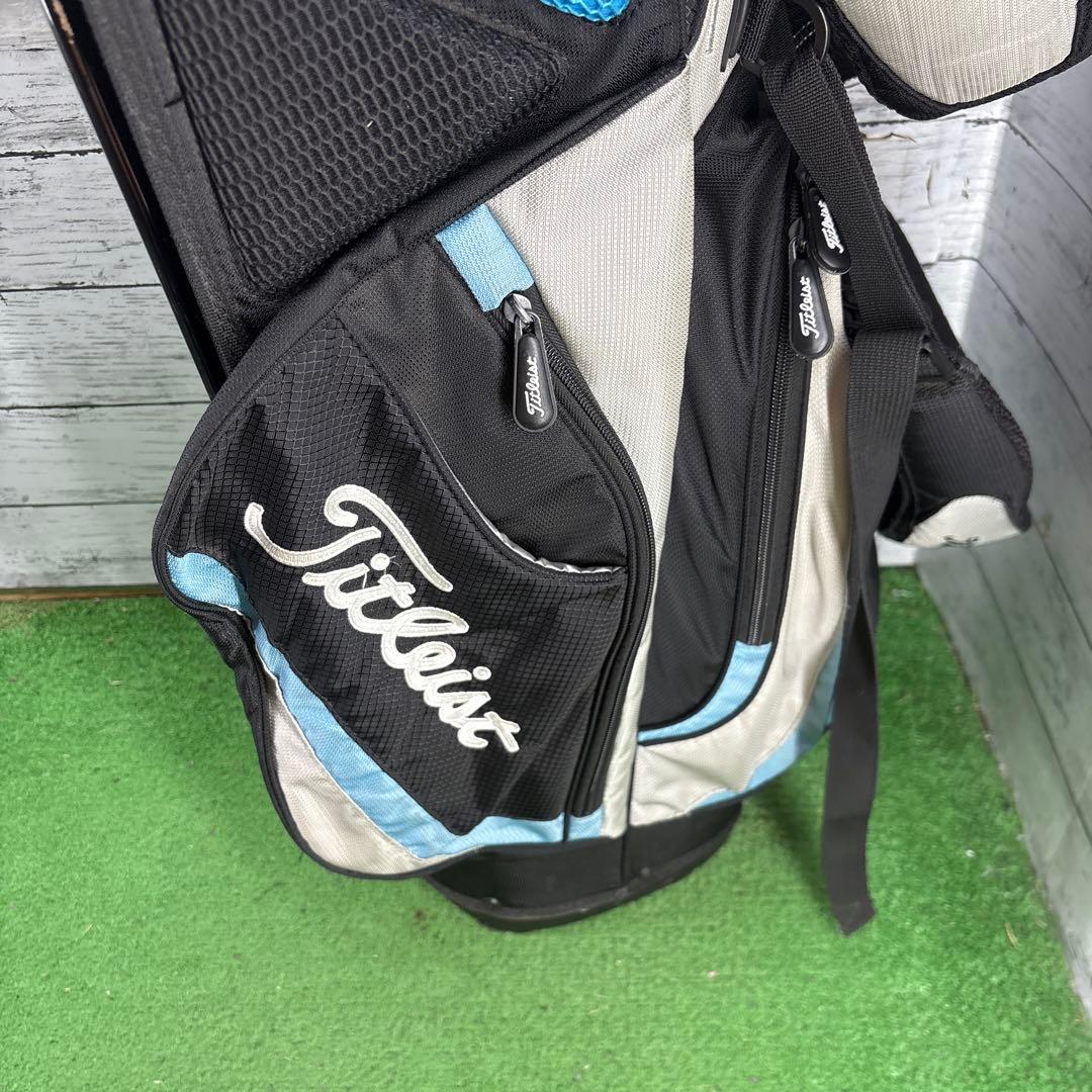Titleist キャディバッグ スタンド付き 黒/青