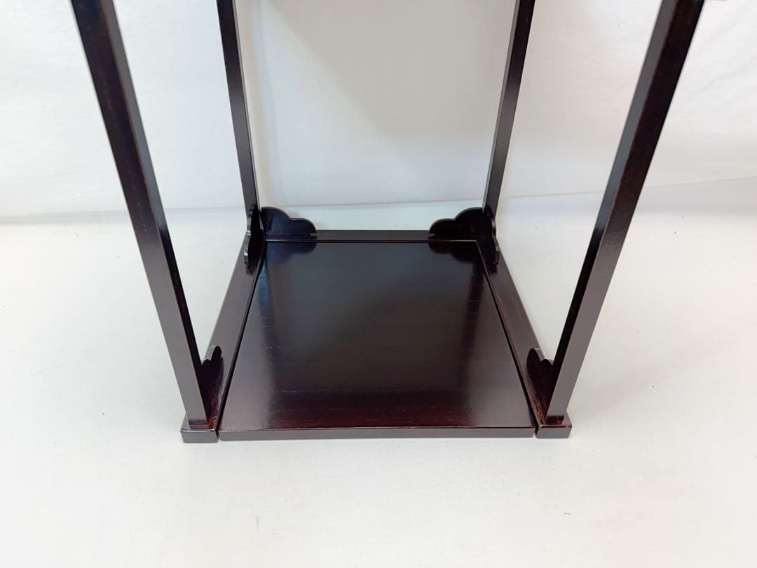 茶道具 溜塗 二重棚 茶棚 組み立式 元箱