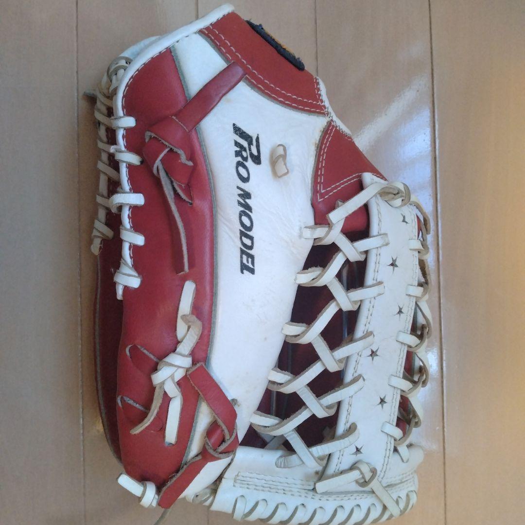 赤星モデルZETT PRO MODEL 硬式グローブ 赤/白