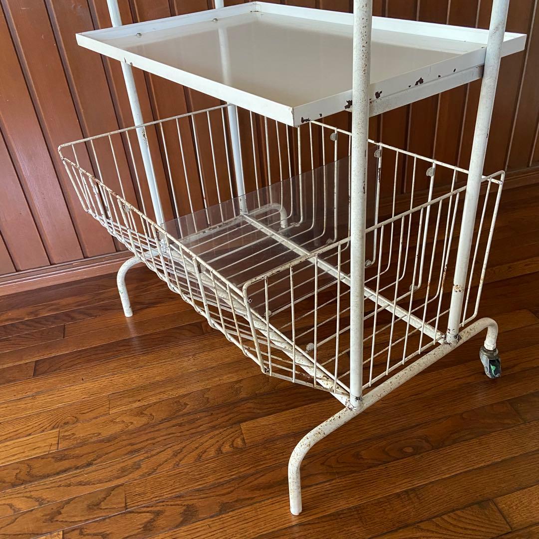 昭和レトロ　’70s ナショナル　店舗什器　陳列棚　ビンテージ　キャスター付き