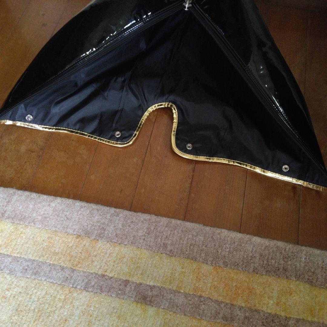 EPON　エナメル　三点式 キャディバッグ　 ブラック×ゴールド　 遠藤製作所