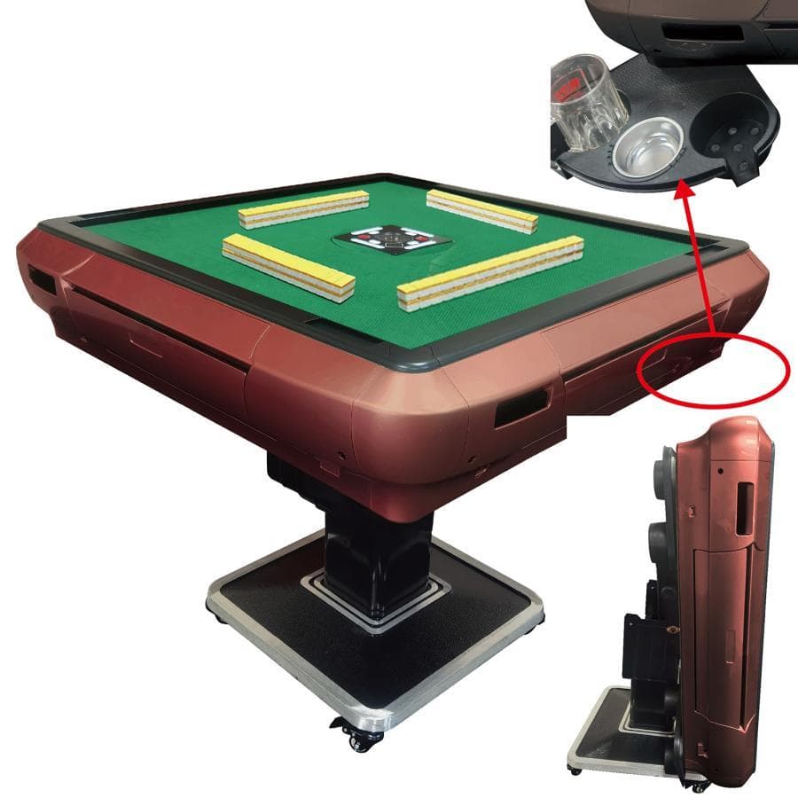 全自動麻雀卓 家庭用 折りたたみ 麻雀卓 全自動卓33mm ワインレッド2129