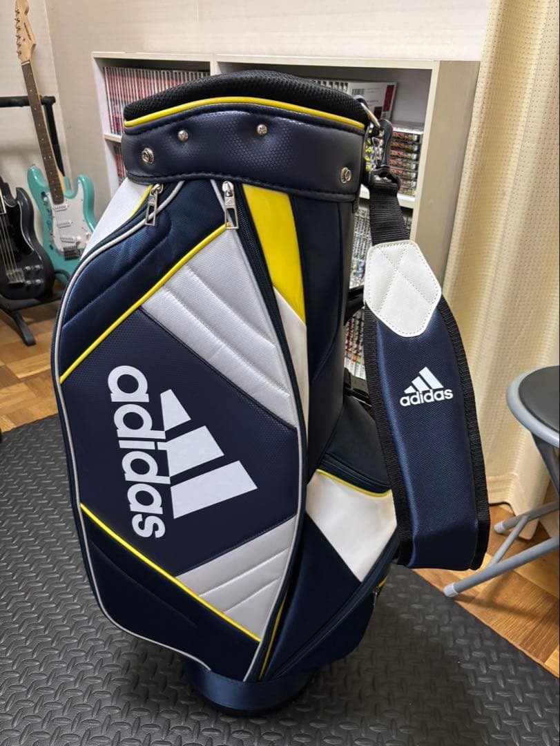 adidas ゴルフバッグ ネイビー/ホワイト/イエロー