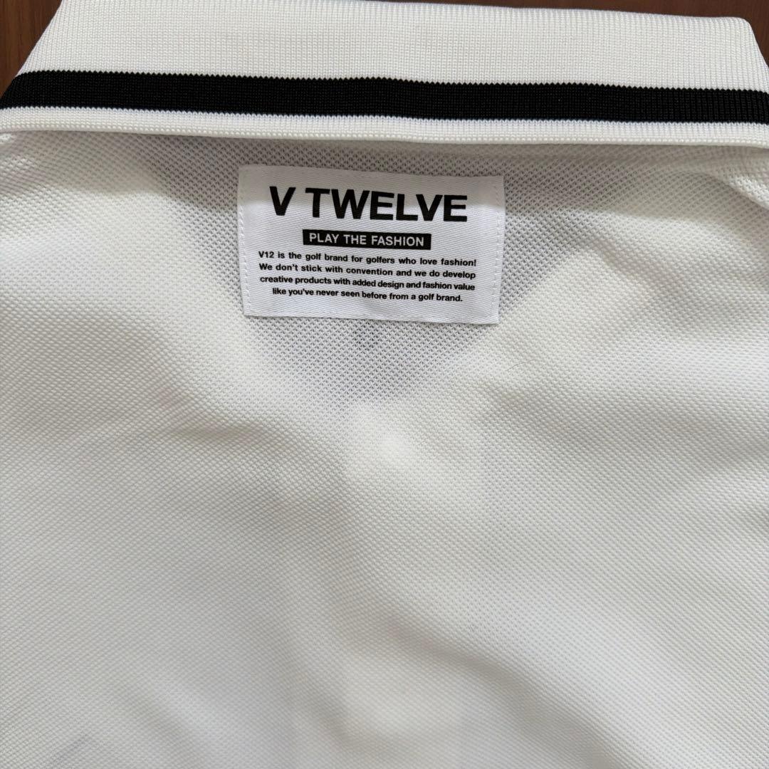 V12 ホワイト 長袖ポロシャツ L【本日限り値下げ】
