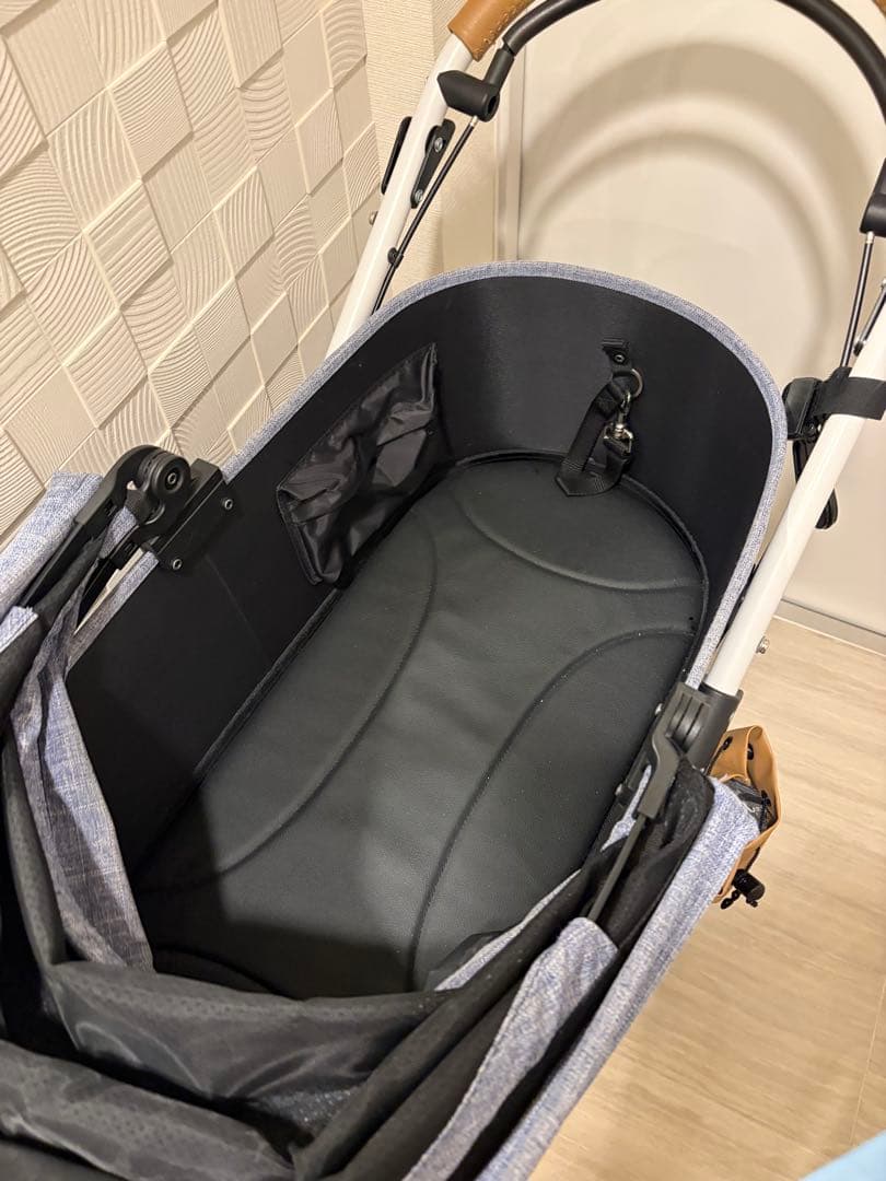 AIRBUGGY ペットカート メランジデニム　顎乗せクッション付き
