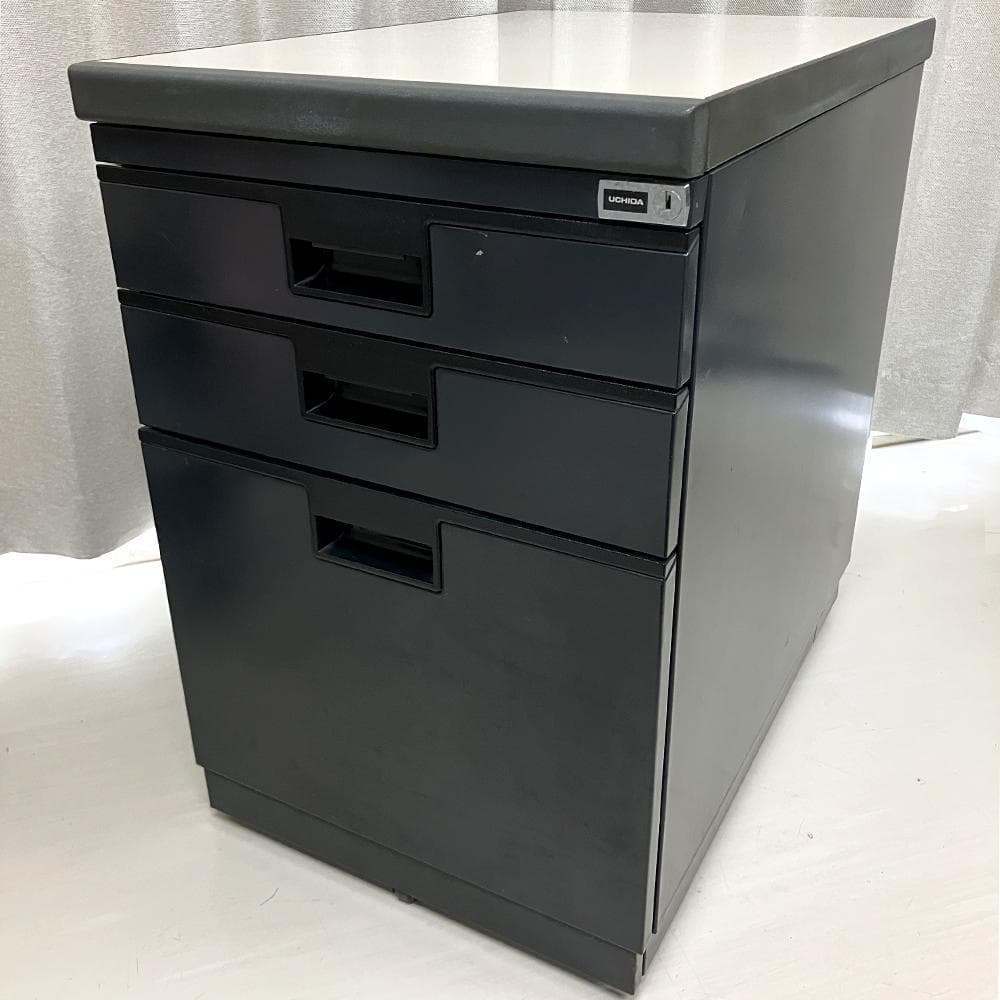 #2774-4　UCHIDA　スチールワゴン　サイドワゴン　　デスクワゴン