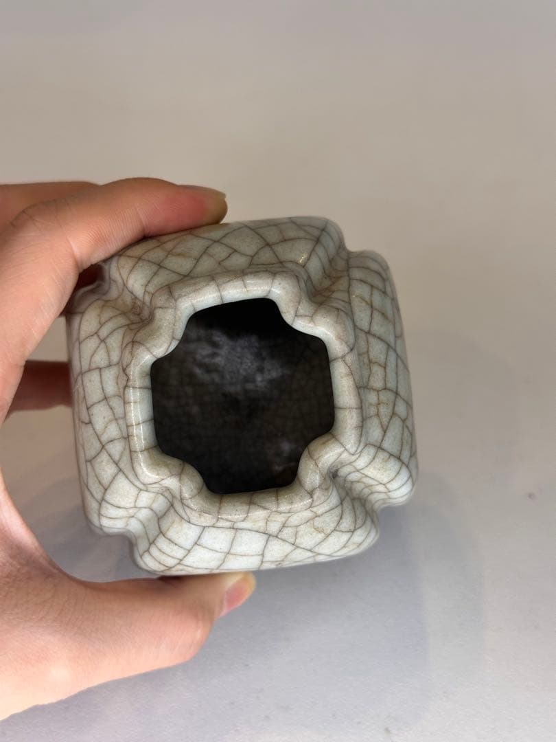 中国 宋代 哥窯 水盂 小壺形 開片釉 古陶磁 文房具 時代物 骨董品