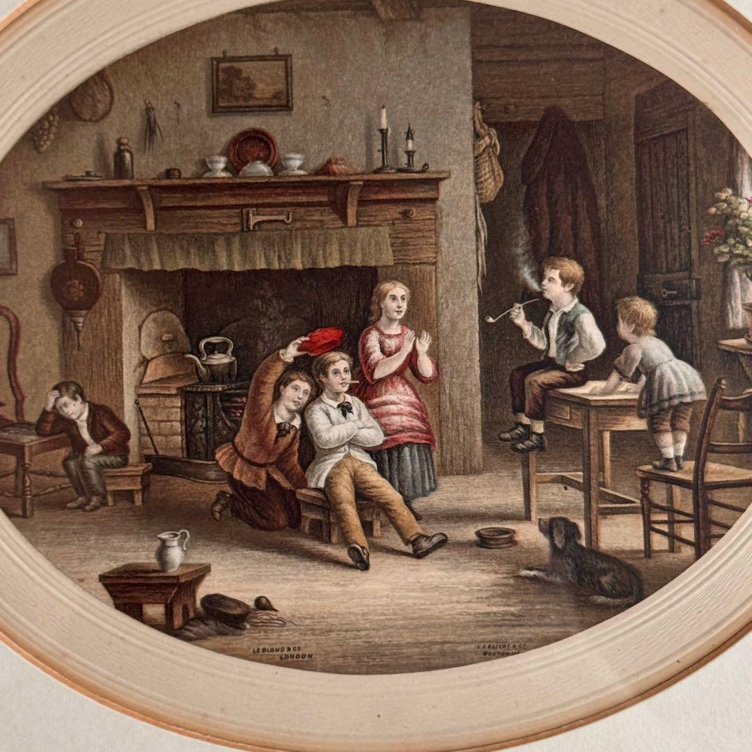 ル・ブロンド社 1910年代 楕円アートプリント 額装済み32枚楕円シリーズ