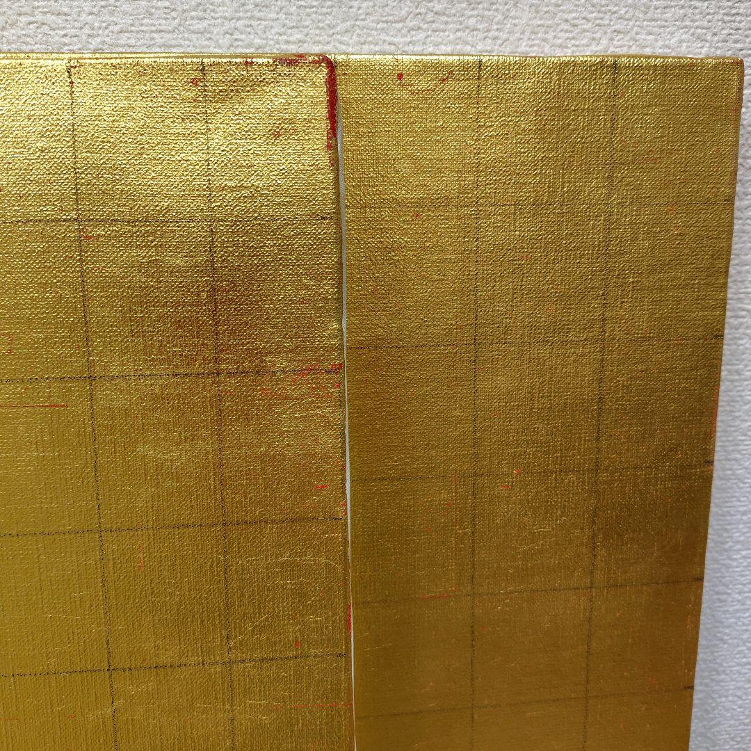 F20 金箔様に下塗り済 油彩画用キャンバス 2セット　NO2