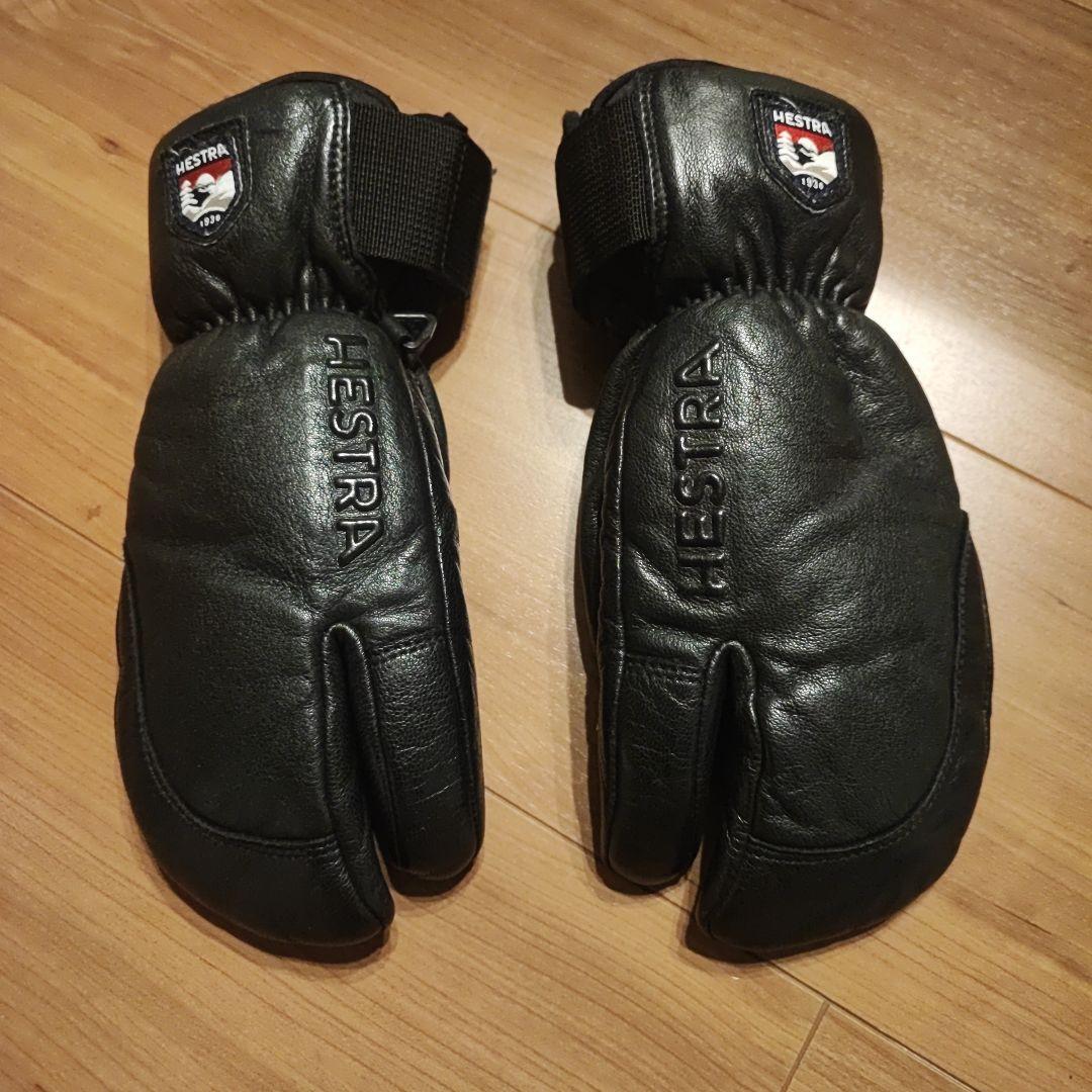 Hestra グローブ ブラック　革　子供用XS