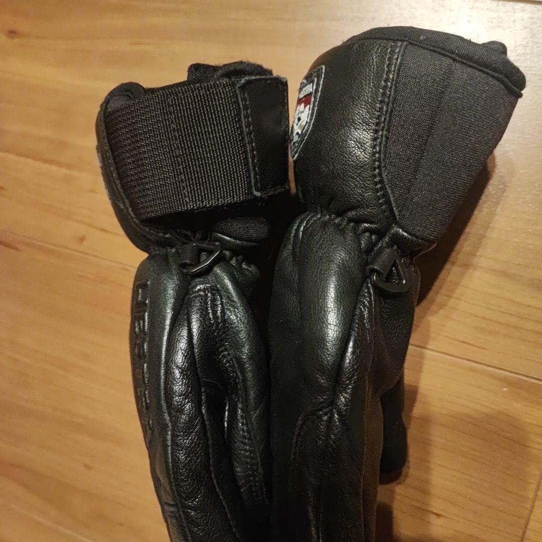 Hestra グローブ ブラック　革　子供用XS
