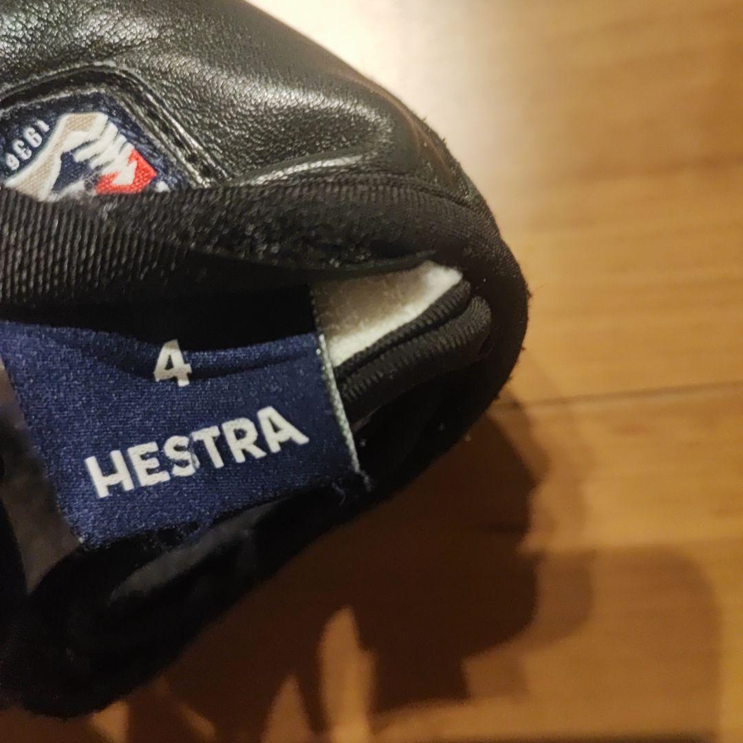 Hestra グローブ ブラック　革　子供用XS