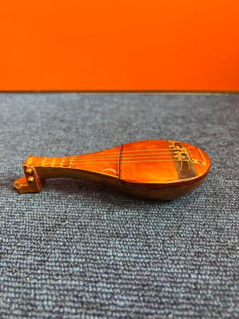 1183  【茶道具】紫陶作 琵琶香合