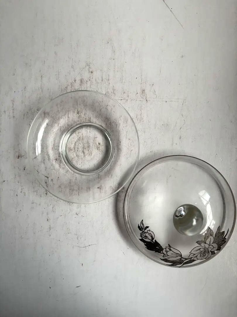 808 フランス パリ 蚤の市購入 美しいボンボニエール ガラス アンティーク