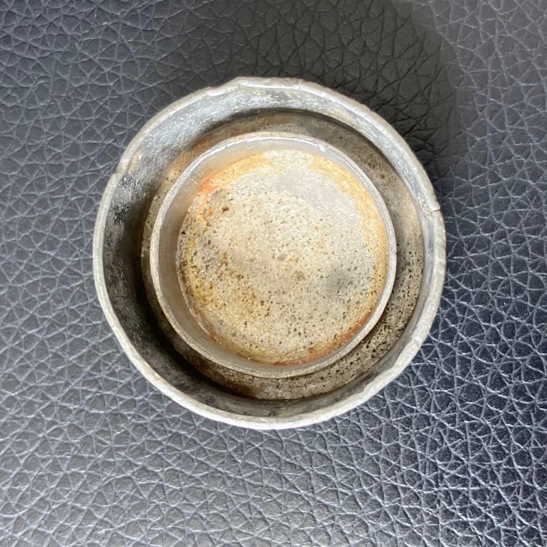 中国美術 茶道具 錫製 茶葉入れ 點銅 古錫製 六角大茶入茶壷