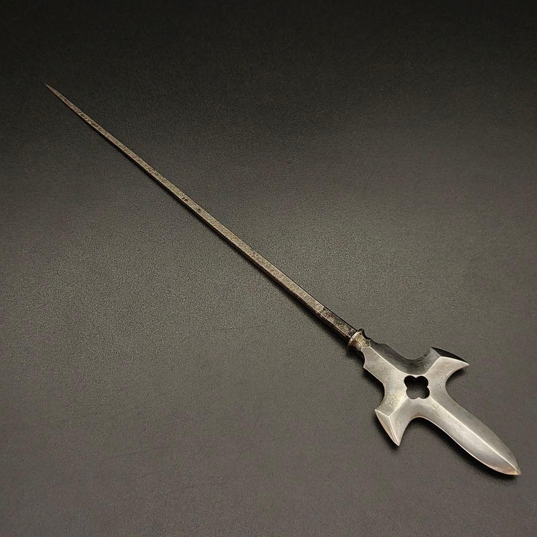 武道具　矢じり　十文字槍　木瓜透　鏃　古式　弓道具　鉄製　職人作　美術品
