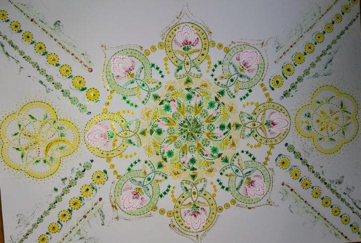 五十嵐由家の曼荼羅画411「金運大開運　春」