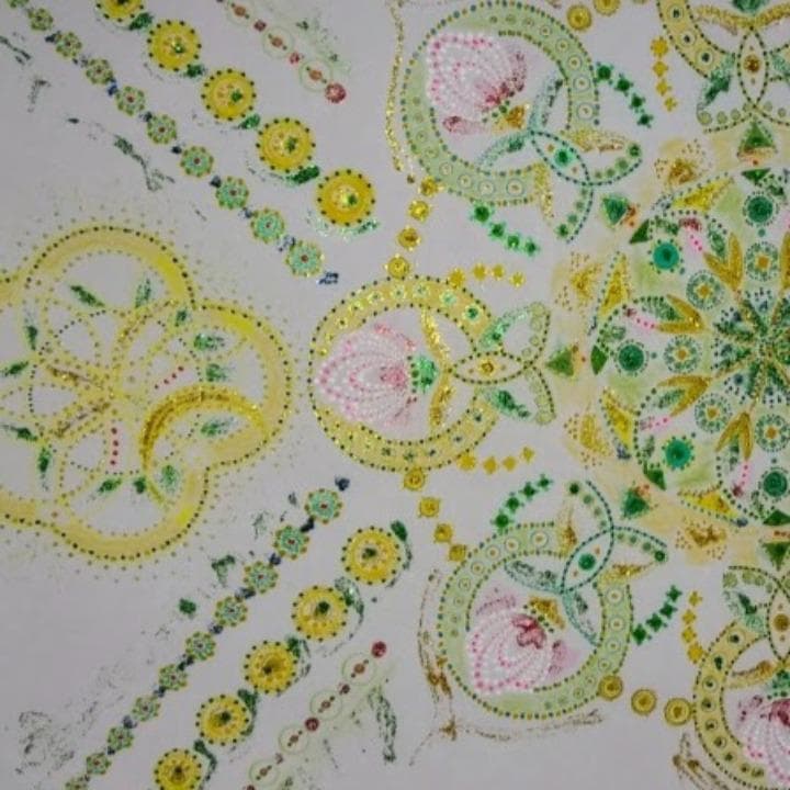 五十嵐由家の曼荼羅画411「金運大開運　春」