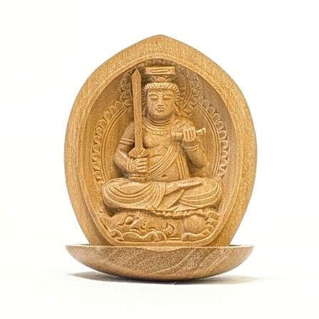 【フォロー割・新品】 香合仏　文殊菩薩　白檀　仏龕　懐中仏　文珠菩薩