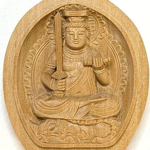 【フォロー割・新品】 香合仏　文殊菩薩　白檀　仏龕　懐中仏　文珠菩薩