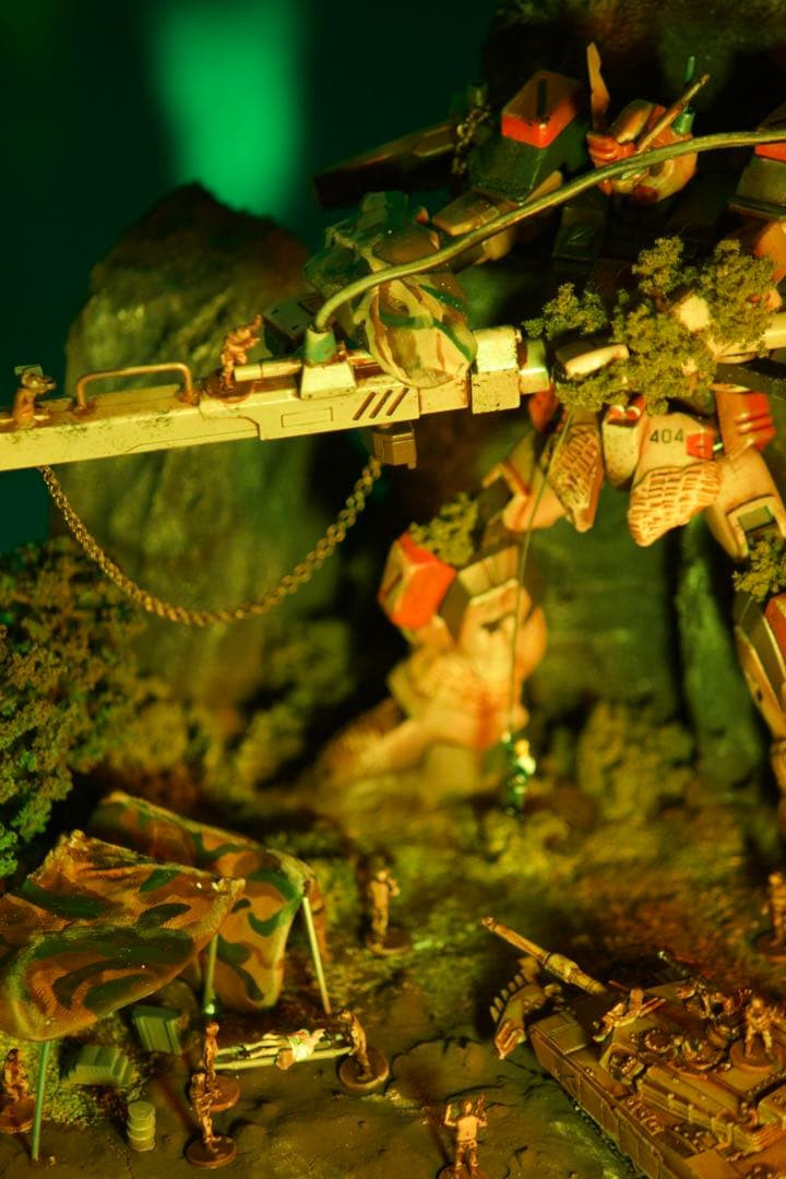 1/144ガンダムSEED バスターガンダム現地改修機ジオラマ完成品