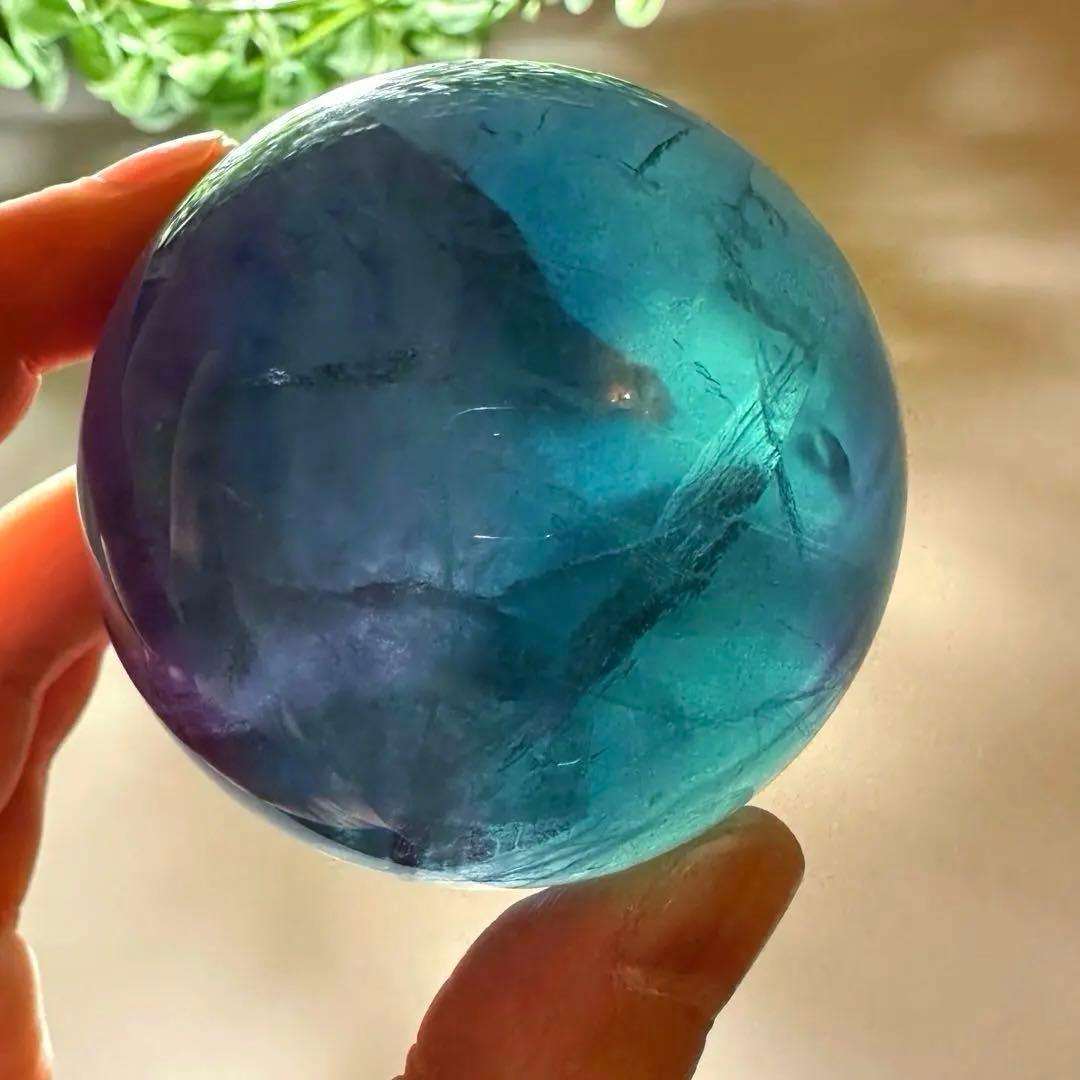 ブルーフローライト　スフィア　5.8㎝325g フローライト　マリンブルー