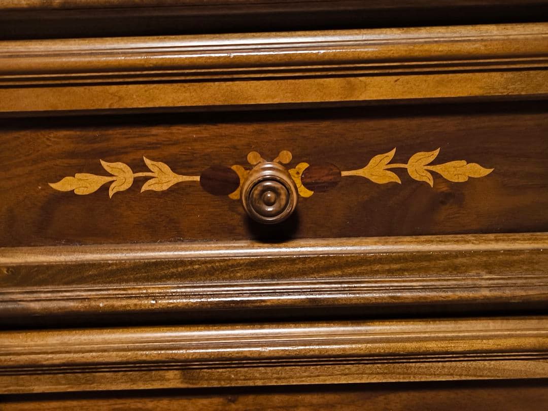 モービルハウス　イタリア家具　電話台　3段チェスト　象嵌　アンティーク　花台