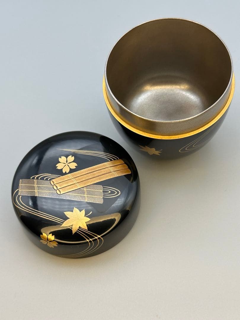 茶道具　棗　若島孝雄　花筏蒔絵