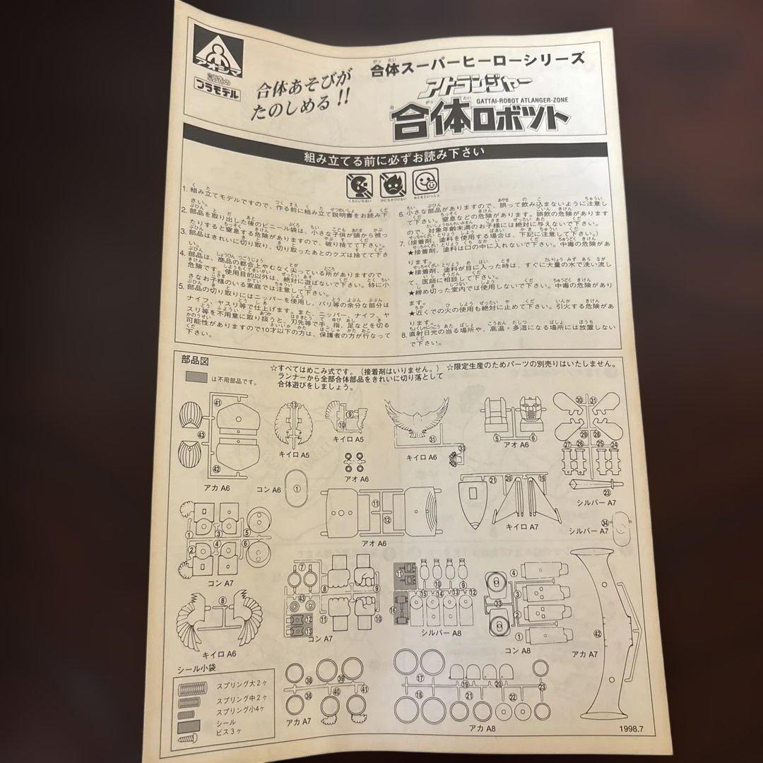 【未使用】 アオシマ 合体ロボット アトランジャー プラモデル　レトロ