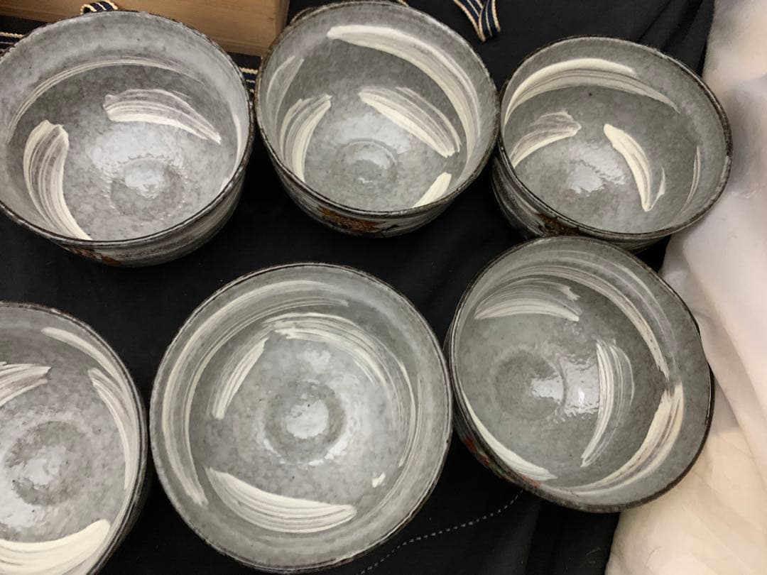 大津絵　数茶碗　10客　与し三造　共箱付き