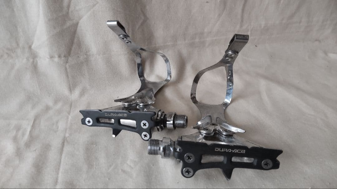 シマノ Dura-Ace　フラットペダル　PD-7400　トゥクリップ付