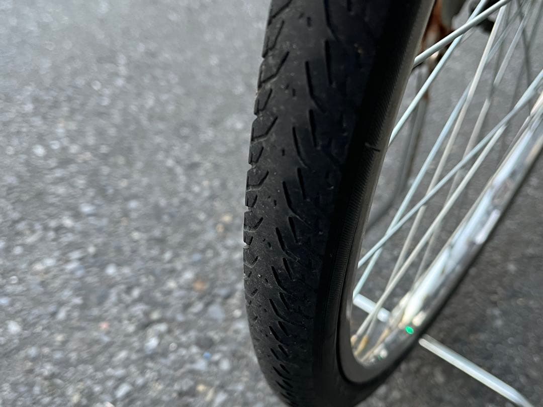 ナ*ナ様 中古美品ブリヂストンLEDオートライト自転車26インチ★マットカーキ※