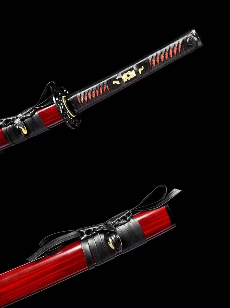 紅凰 本牛革柄巻 日本刀 武具 鑑賞刀 居合刀 模造刀 舞踊刀