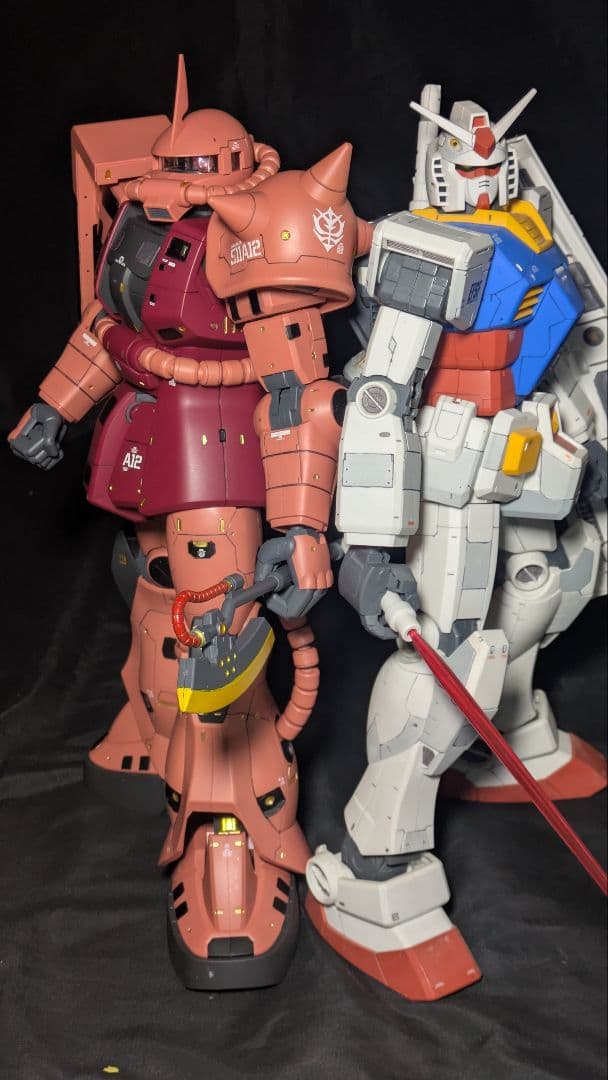 メガサイズ ガンダム ザク 塗装済 シャア専用 ガンプラ ザクⅡ rx-78-2