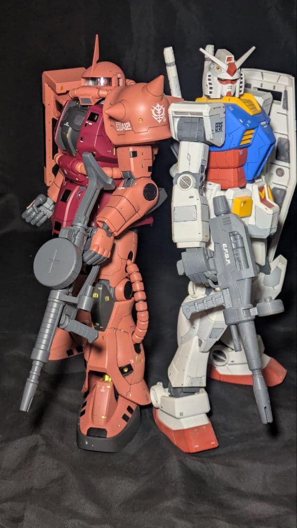 メガサイズ ガンダム ザク 塗装済 シャア専用 ガンプラ ザクⅡ rx-78-2