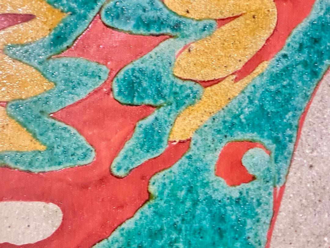 成井立歩　双鳥文赤絵皿　検）益子焼　合田好道　円道寺窯　成井恒雄