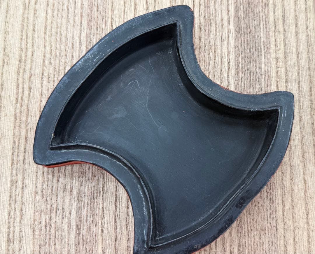 中国　堆朱　菱型香合　型方勝　木製　送料込み250313