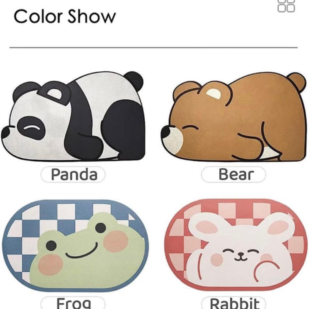 超吸収性バスマット癒し　漫画 浴室 入口 スリップ防止マット　40x60cm