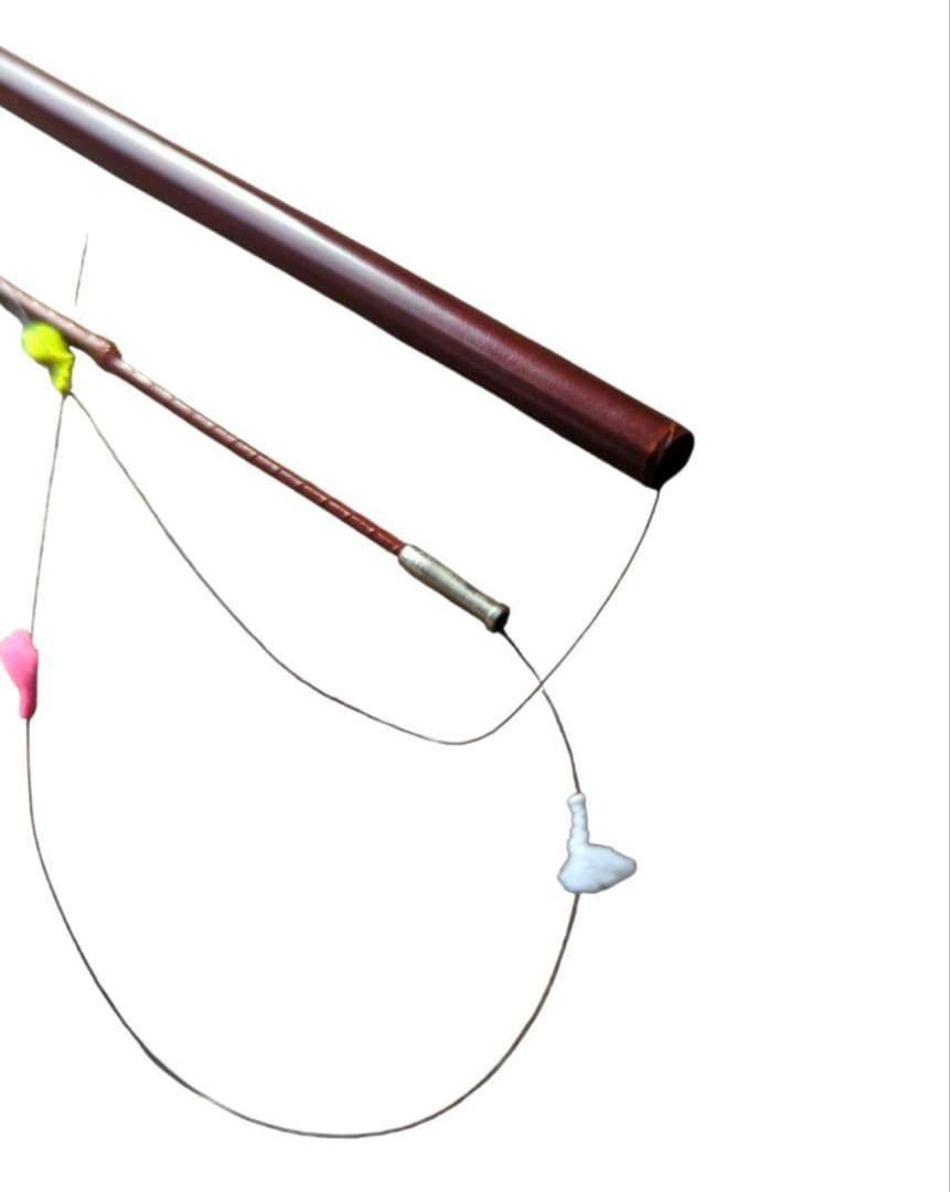 江戸和竿 【 竿勝作 】 布袋竹 中通し 手ばね ハゼ竿 2本継 希少 和竿