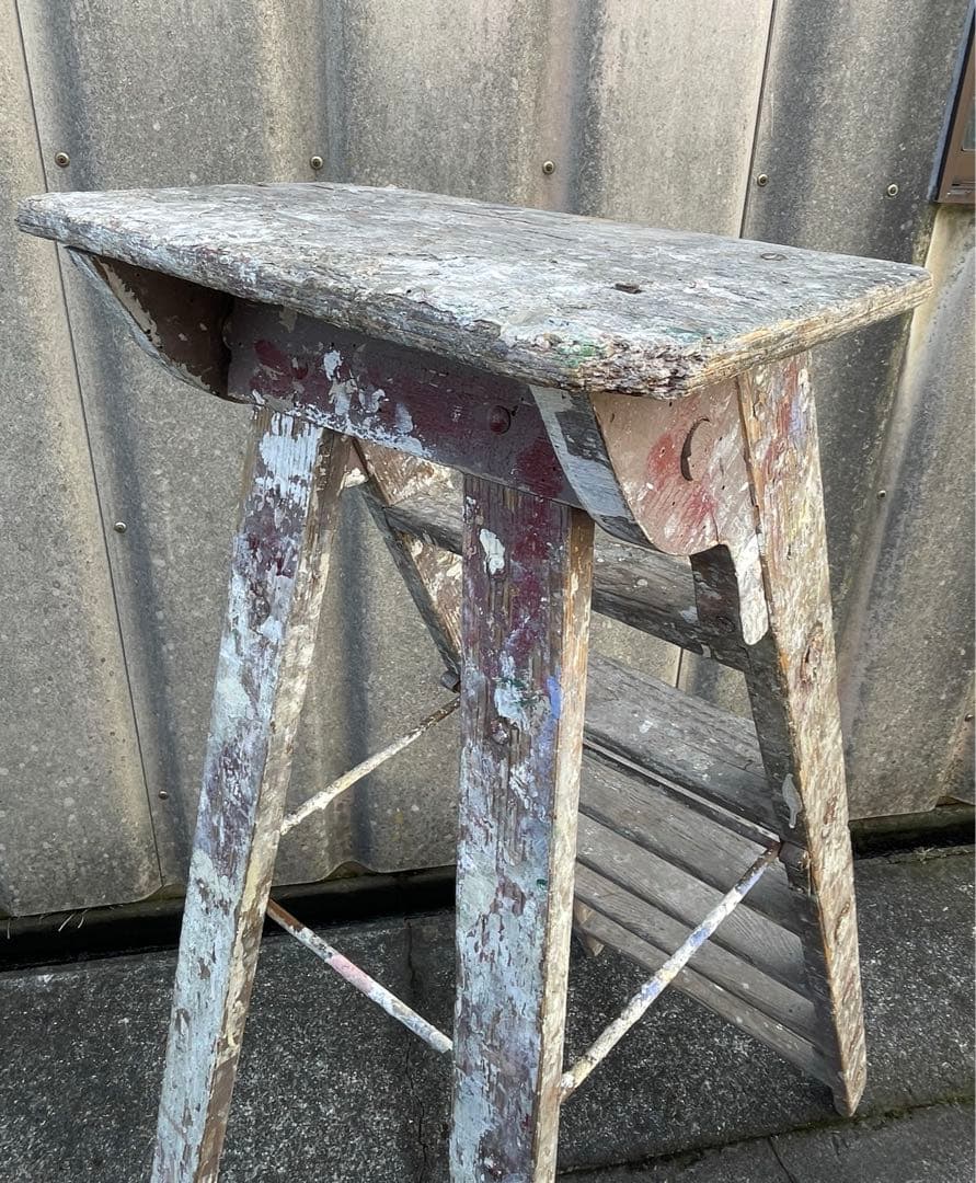 ビンテージ/フランス製/木製/大型/ラダー/脚立/ディスプレイ/店舗什器/①