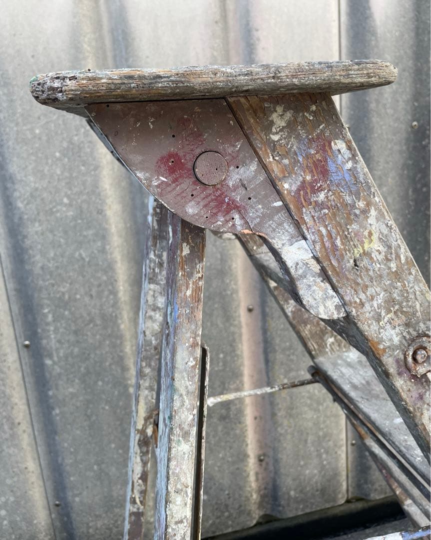 ビンテージ/フランス製/木製/大型/ラダー/脚立/ディスプレイ/店舗什器/①