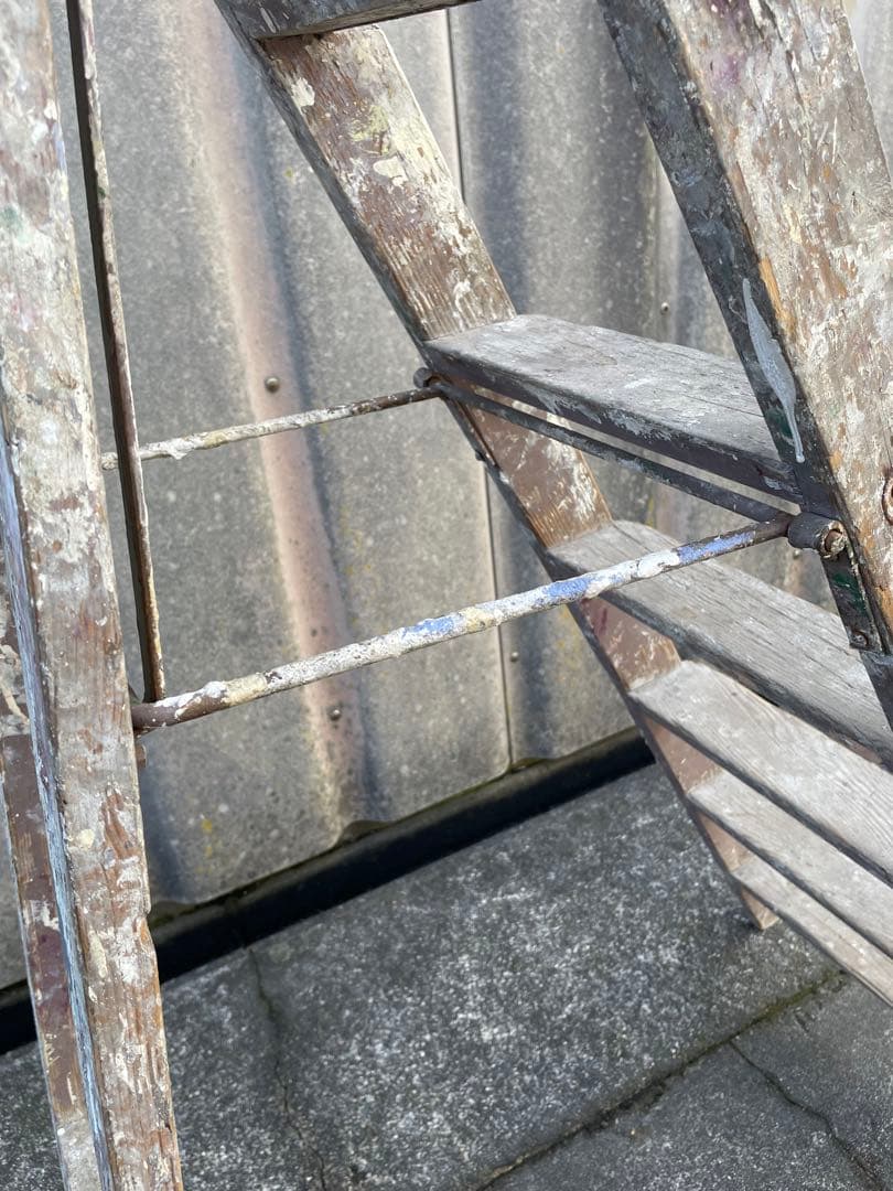 ビンテージ/フランス製/木製/大型/ラダー/脚立/ディスプレイ/店舗什器/①